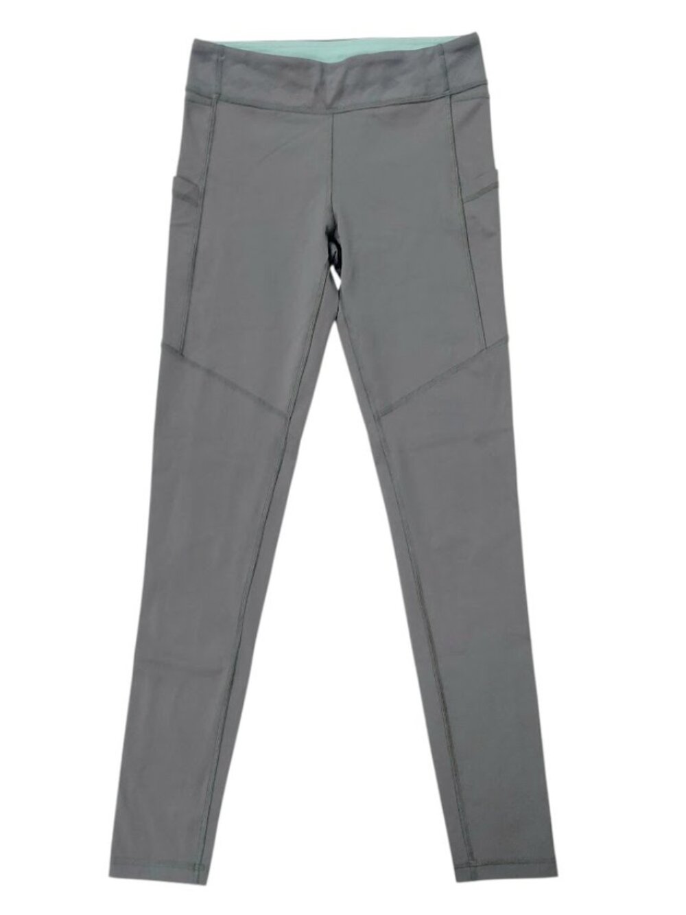 Ivivva Lululemon Leggings Girls Youth 14 Gray Athletic Pockets Reflective Calf